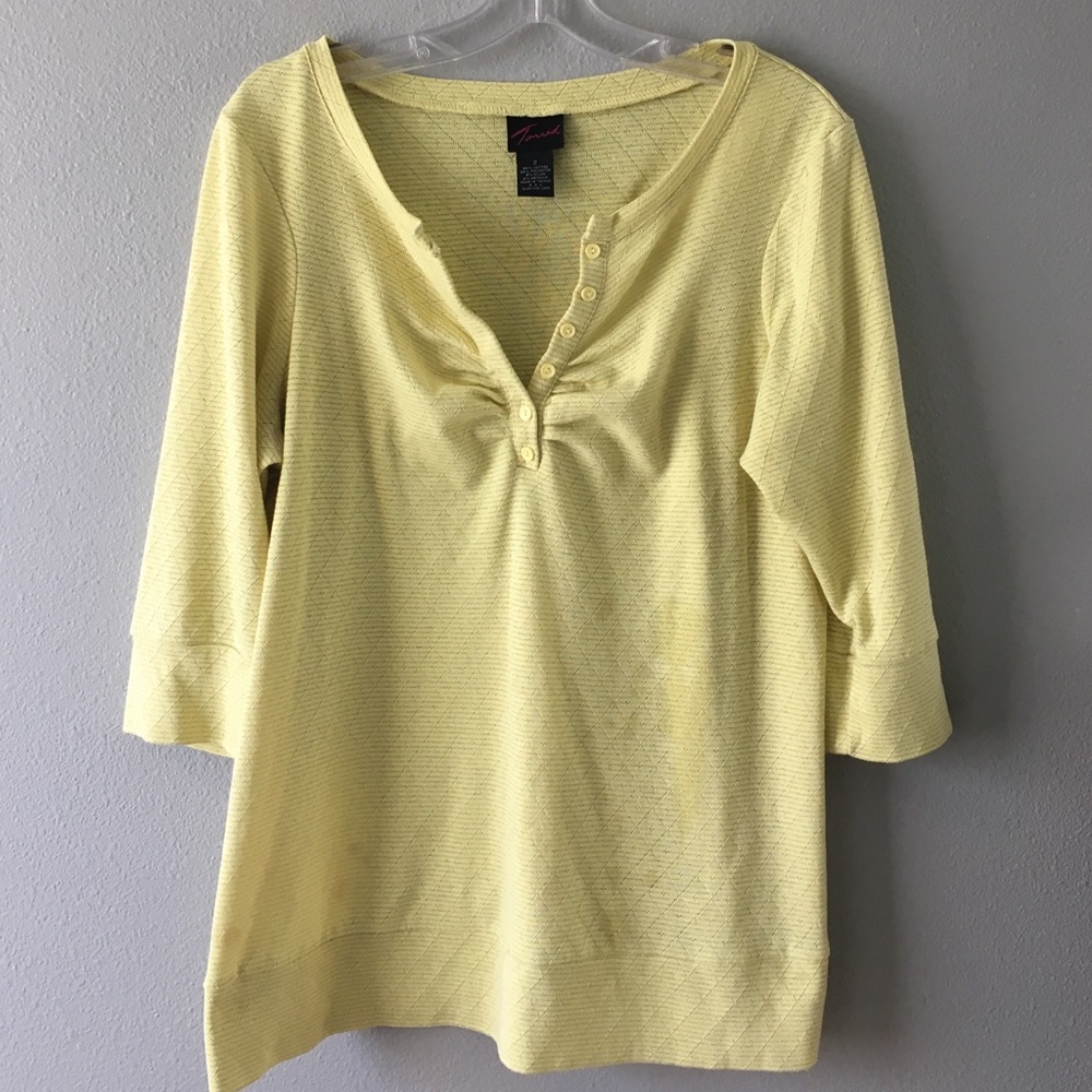 Torrid- yellow knit blouse-2